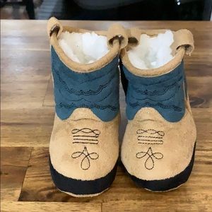 Lazy one baby boy cowboy boot slippers
